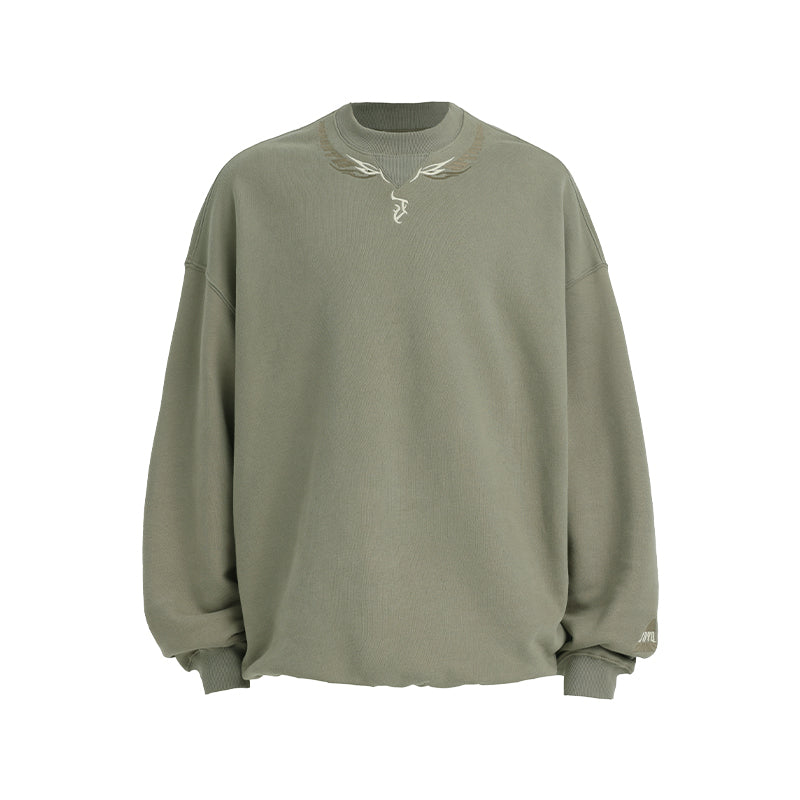 JHYQ Letters Embroidered Logo Heavyweight Sweater