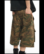 NOVACAM Camouflage & Black Baggy Work Cargo Shorts
