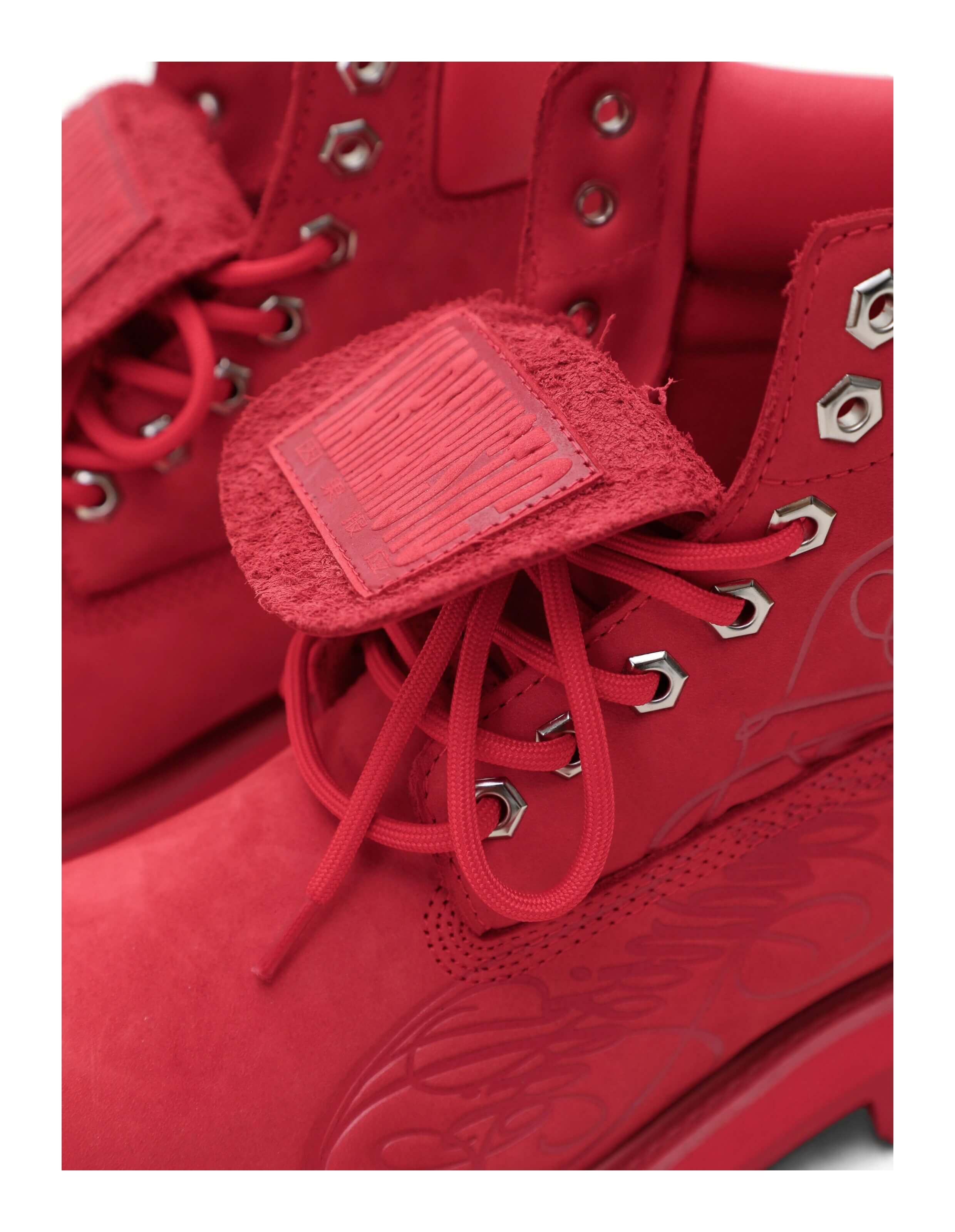 KARMANISTIC Nubuck Leather Embroidered Work Boots