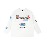 1807 Racing Vintage Printed Distressed Long Sleeve Tee