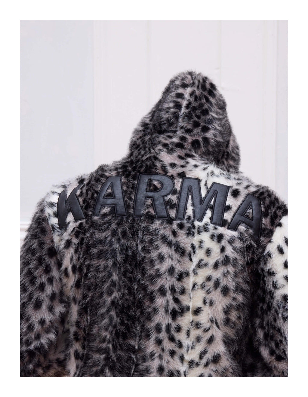 KARMANISTIC Leopard Fur Hooded Jacket