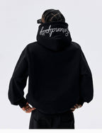 MEDM Basic One Point Embroidered Logo Oversized Hoodie