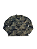 LIBERAFIT Vintage Camo Leopard Waffle Star Embroidered Long Sleeve Tee