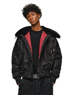 ANTIDOTE Fur Leather Studded N2B Bomber Jacket