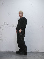 UNDERWATER Ribbon Tape Distressed Knit Sweater
