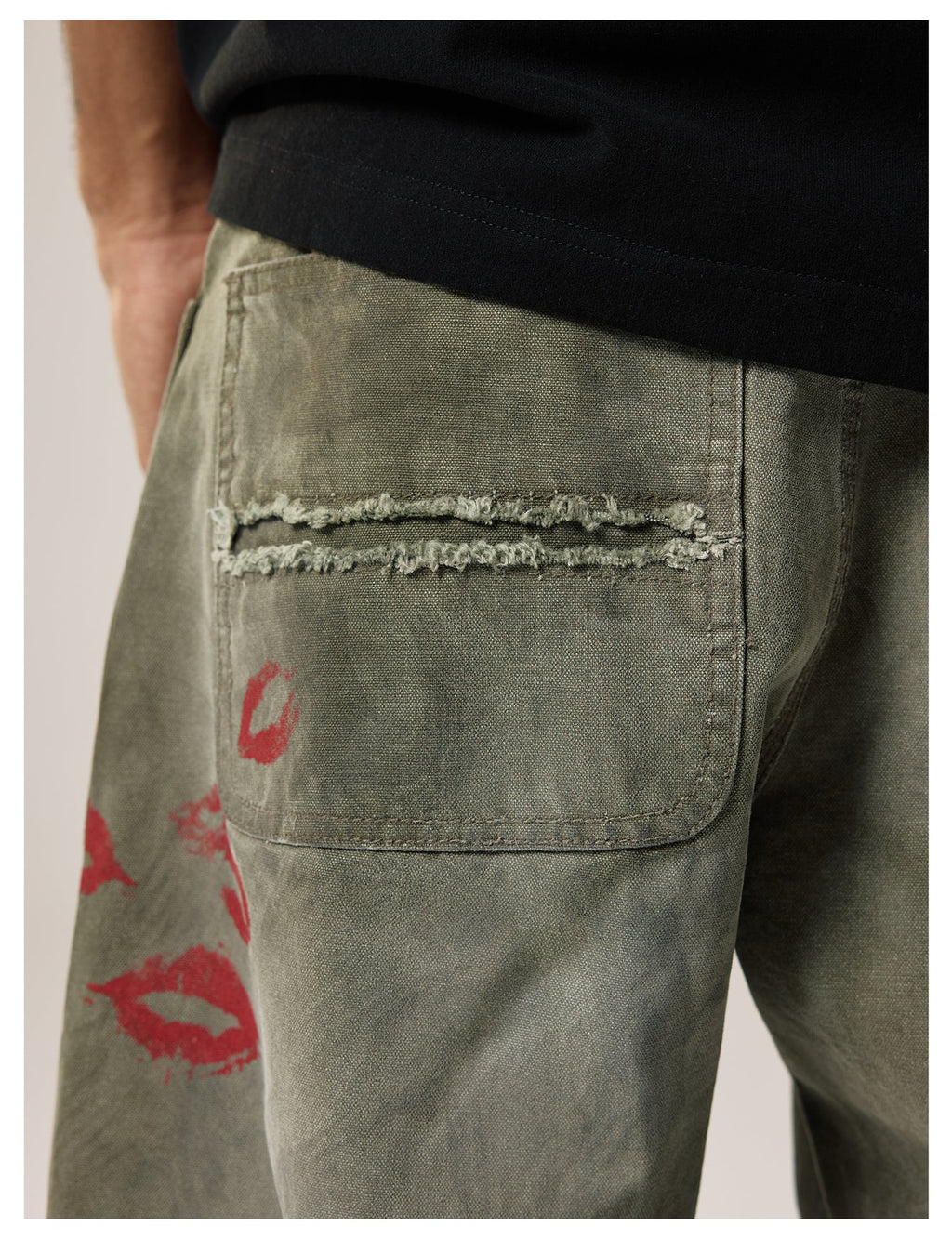 Remedy Kiss Mark Distressed Hole Work Painter Pants