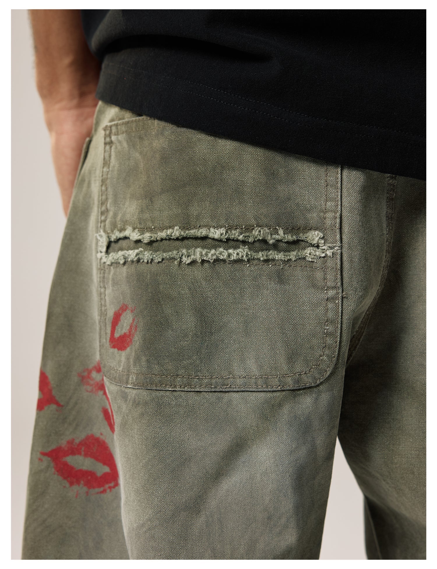 Remedy Kiss Mark Distressed Hole Work Painter Pants