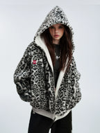 MEDM Reversible Leopard Fur Hooded Jacket