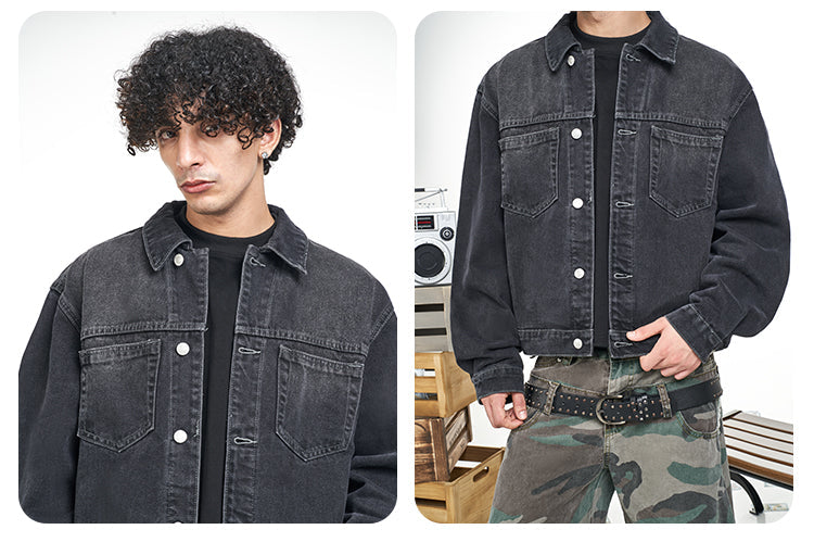 F3F Select Basic Washed Black Denim Jacket