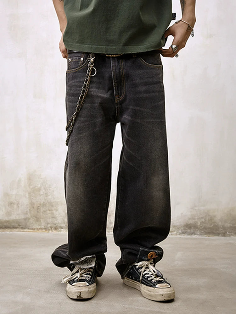 Remedy Double Layer Back Pocket Side Stitch Washed Jeans