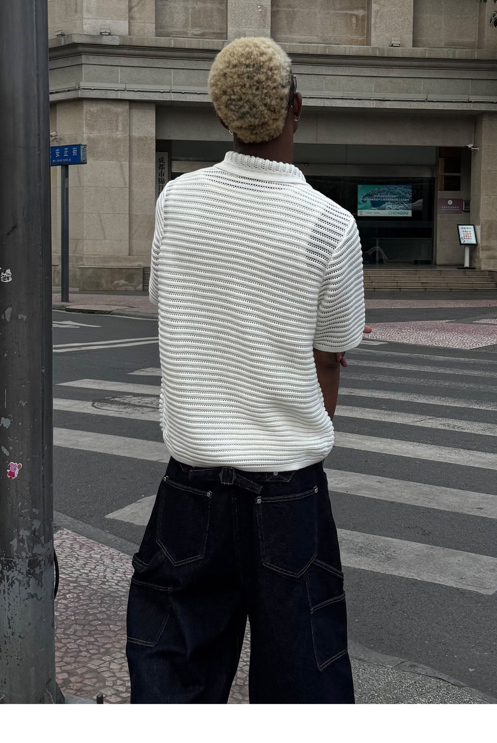 STEEPC Jacquard Short Sleeve Knit Shirt