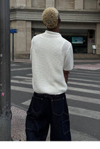 STEEPC Jacquard Short Sleeve Knit Shirt