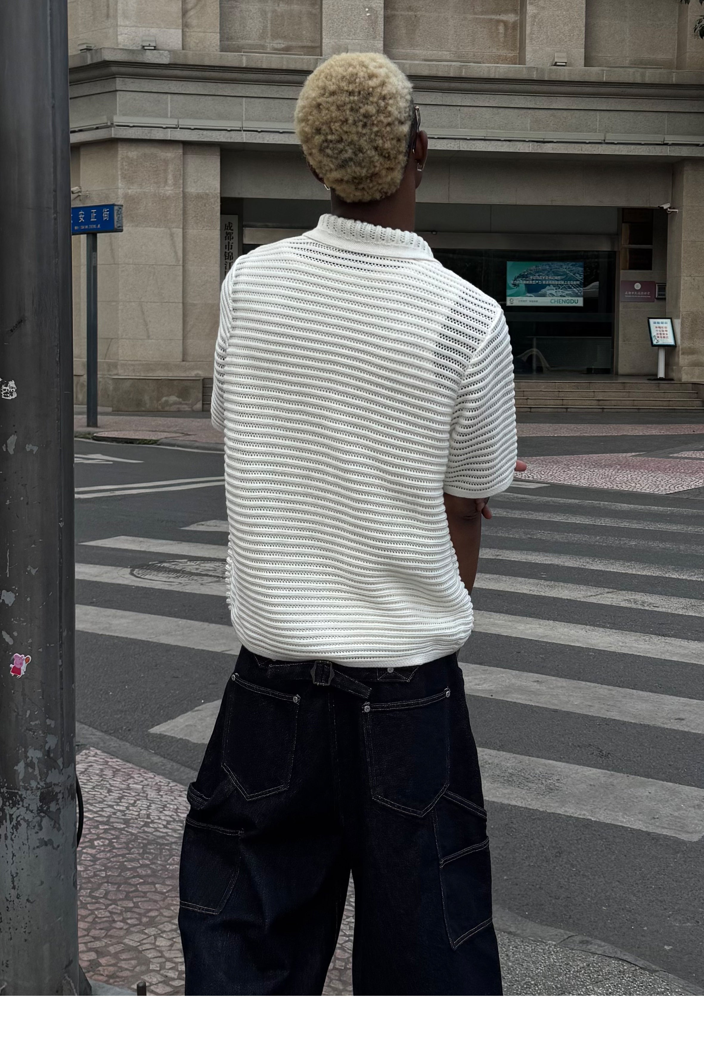 STEEPC Jacquard Short Sleeve Knit Shirt