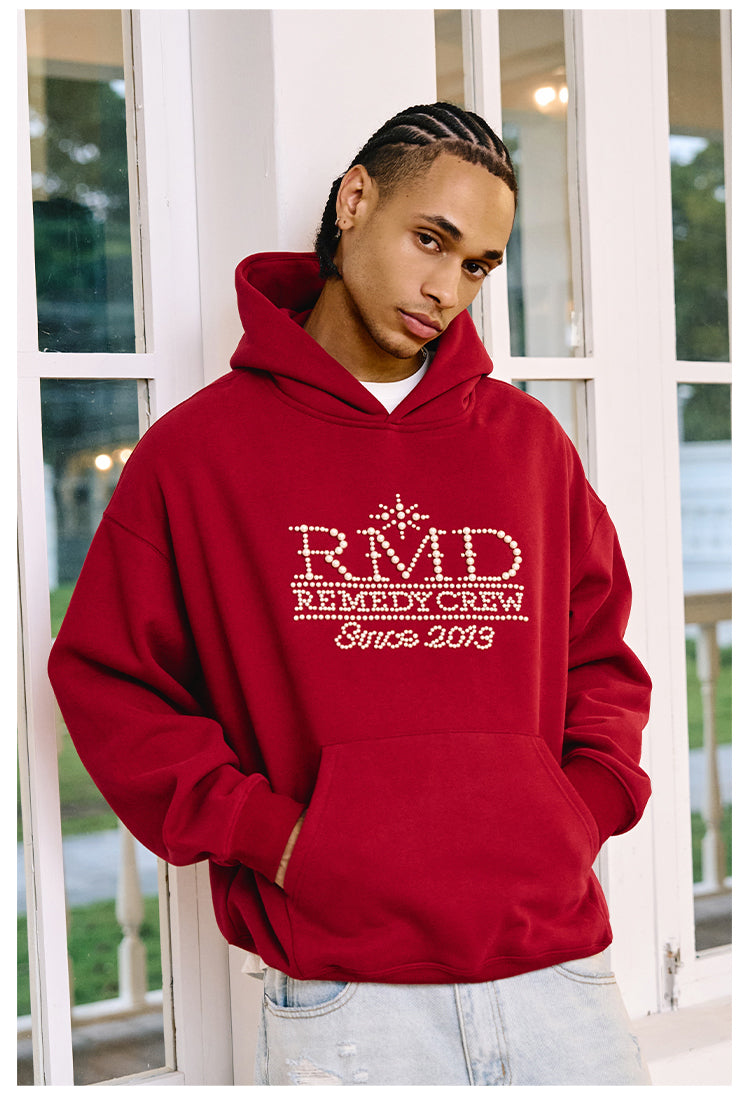 Remedy RMD Pearl Letter Embroidered Hoodie