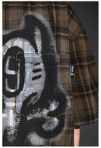 Remedy Skull Print Plaid Short Sleeve Shirt