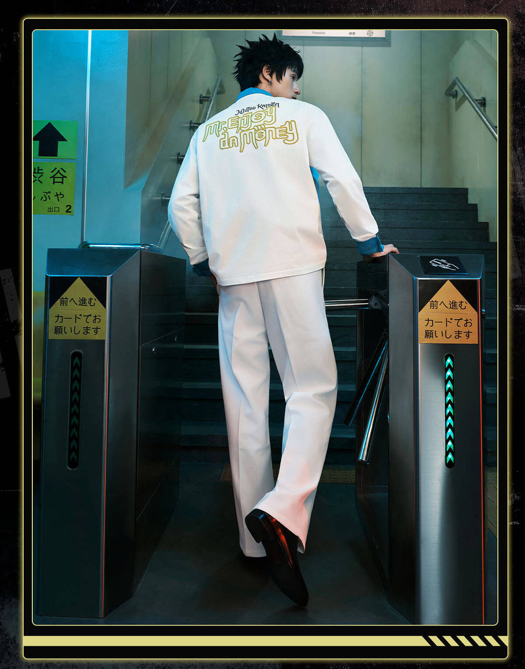 MEDM × Jujutsu Kaisen Big M Logo Character Print Embroidered Long Sleeve Tee