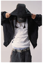 Remedy Embroidered Washed Hooded Bomber Jacket
