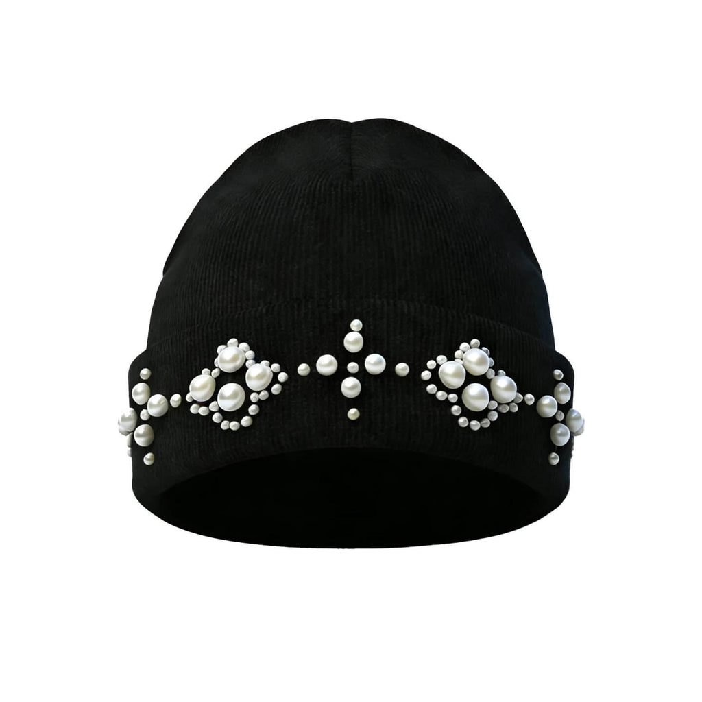 YADcrew Pearl Embellished Knit Beanie