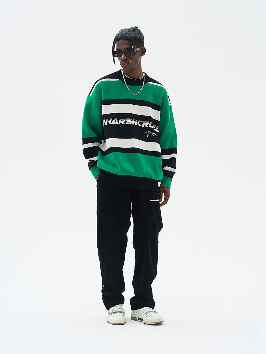 Harsh and Cruel Striped Logo Knit Sweater