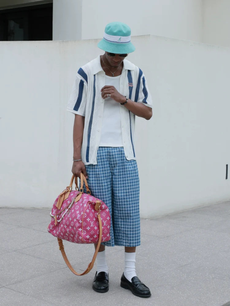 STEEPC Colorblock Knit Short Sleeve Shirt