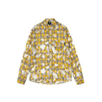 Achock Holes Lace Patches Plaid Long Sleeved Shirt