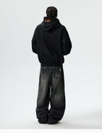 MEDM Flame Rhinestone Embellished Hoodie
