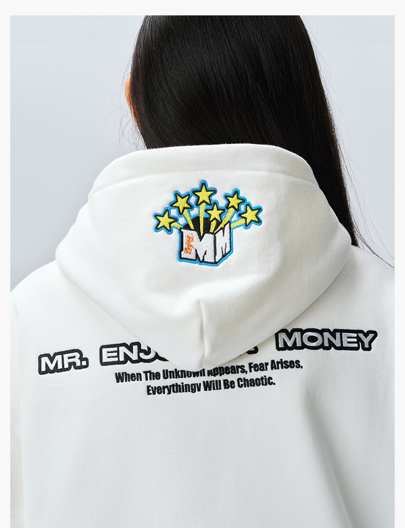MEDM Blooming Star Embroidered Zip-Up Hoodie