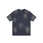 S45 Plaid Patchwork Washed Embroidered Logo Tee