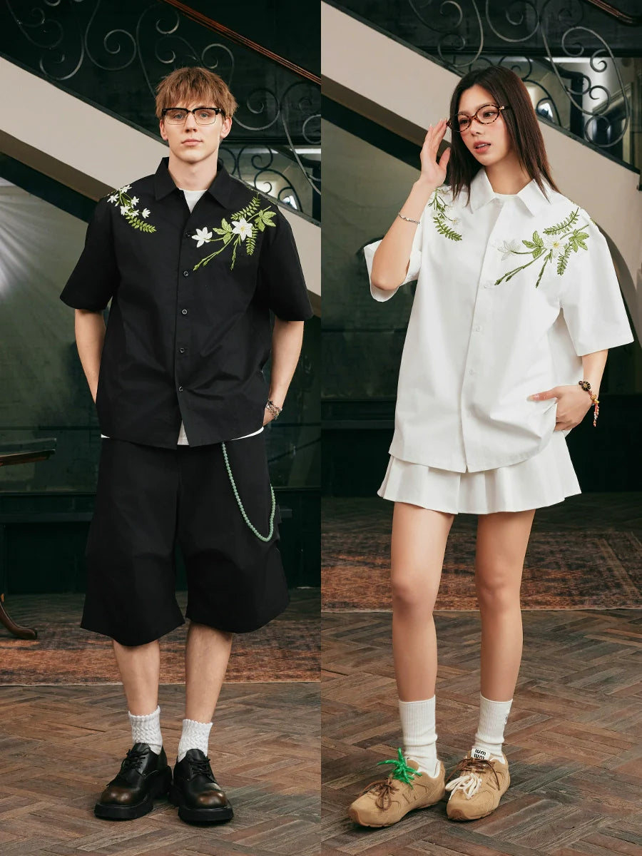Harsh and Cruel Floral Embroidered Cuban Shirt