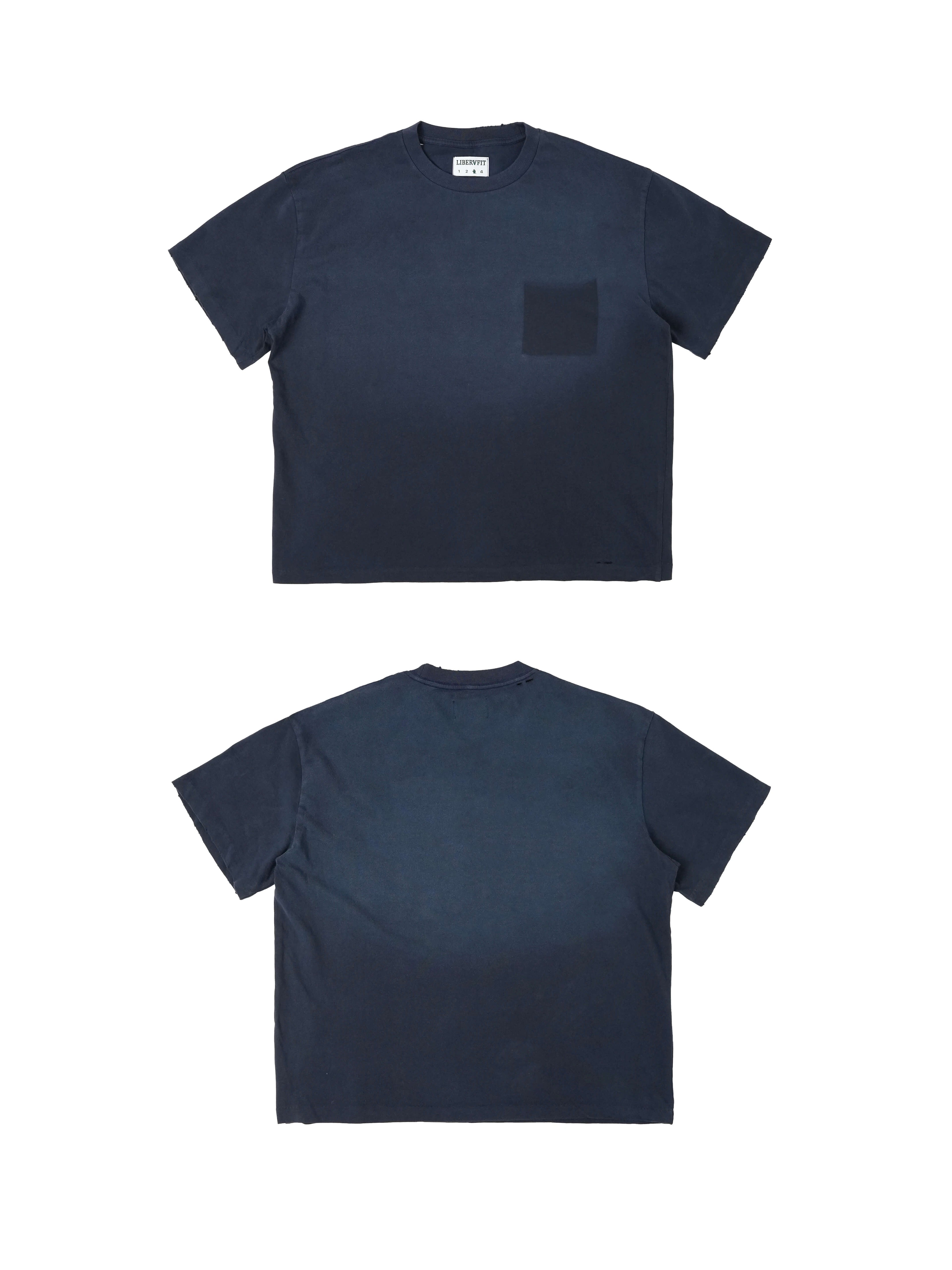 LIBERAFIT Vintage Washed Distressed Basic Short Sleeve Tee