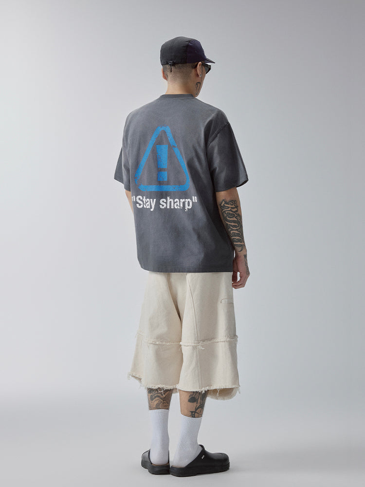 F2CE Aged Mud Dye Printed Slogan Tee