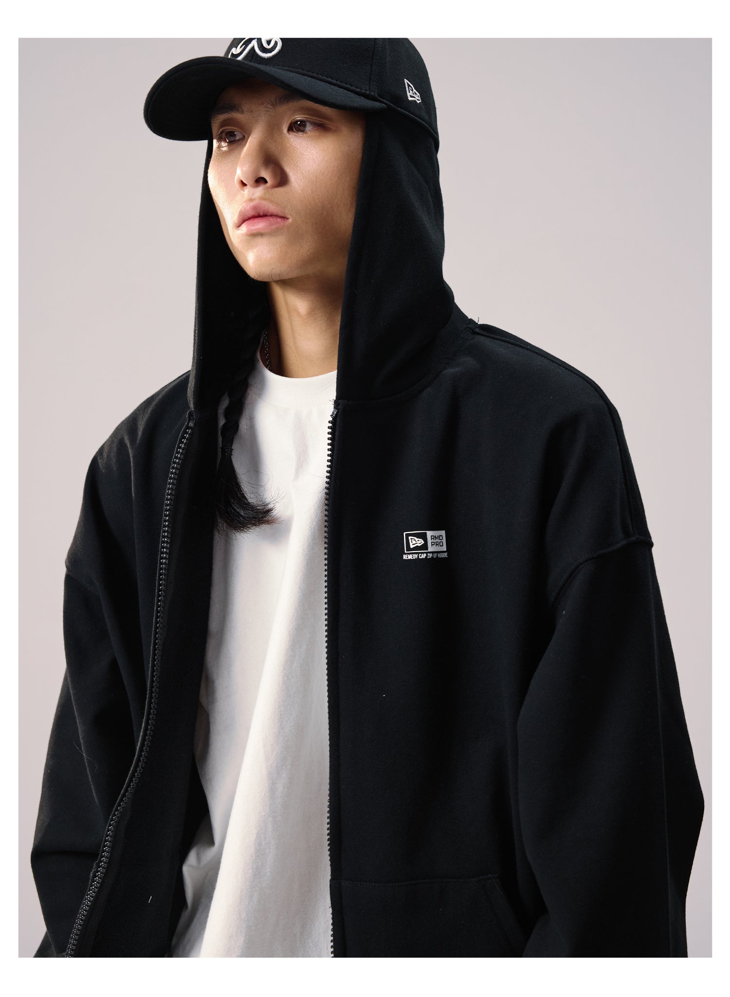 Remedy Baseball Cap Hood Zip Up Hoodie