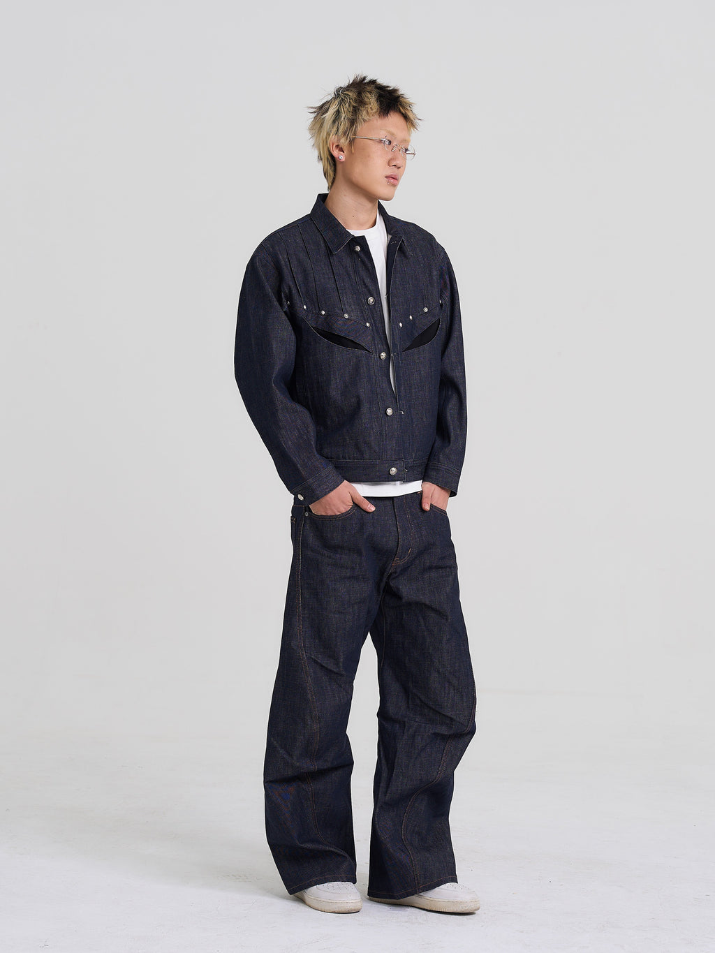 EVILKNIGHT(EK) Classic Tailoring Line Wide-Leg Jeans