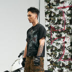 RUSURE Vintage Cross Skull Washed Tee