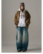 S45 Slanted Panel Curved Washed Jeans