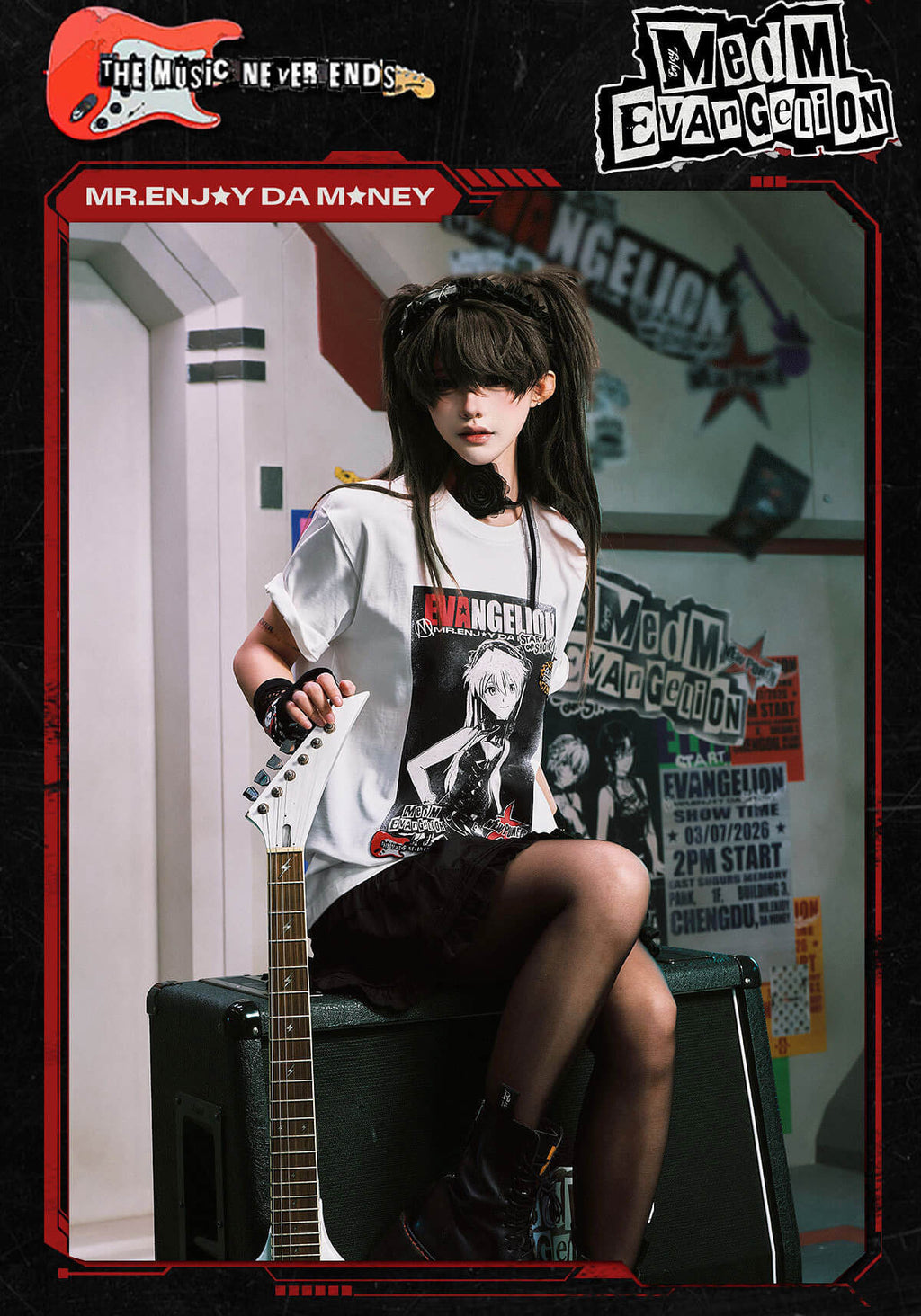MEDM x EVA NEVER END Vintage Character Poster Print Tee