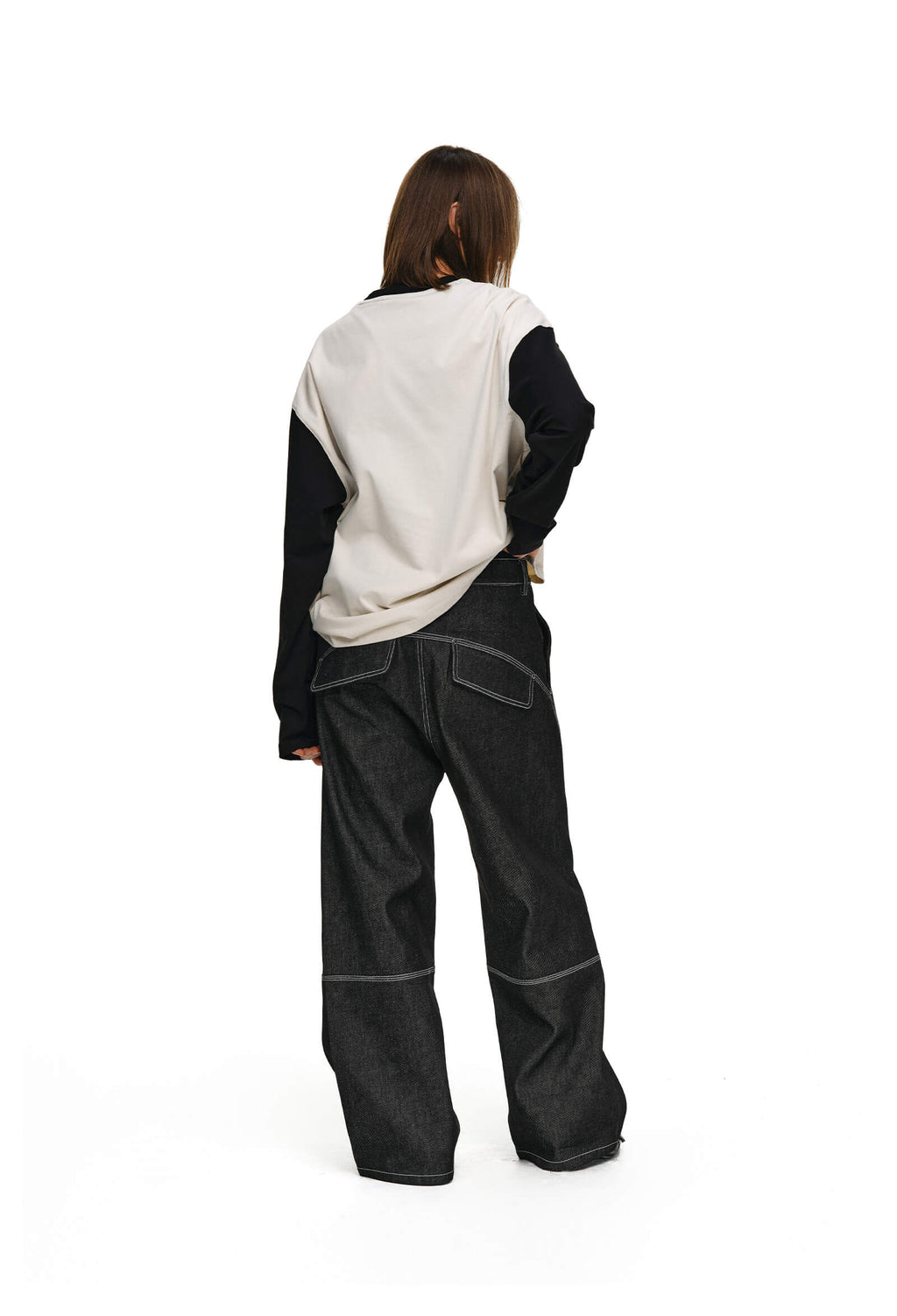 ANTIDOTE 3D Cut Stitched Denim Jeans