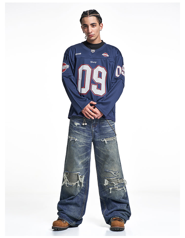 F3F Select 09 Numbered Mesh Long Sleeve Hockey Jersey