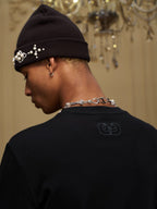 YADcrew Neck Logo Print Stretch Long Sleeve Tee