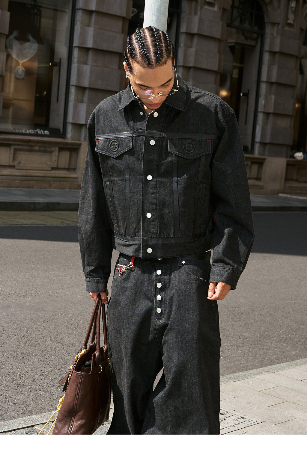 STEEPC Embossed Logo Denim Jacket