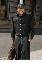 STEEPC Embossed Logo Denim Jacket