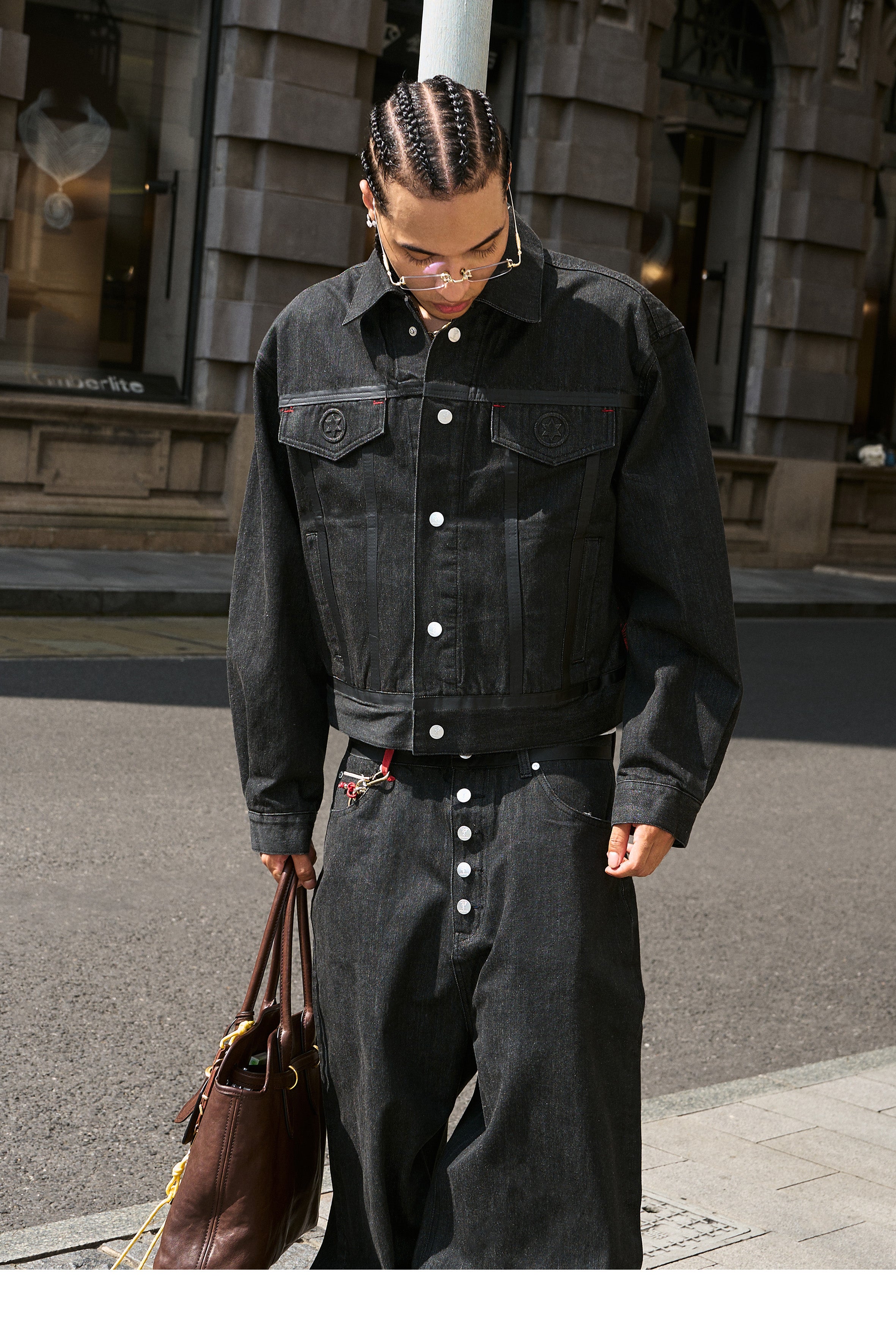 STEEPC Embossed Logo Denim Jacket