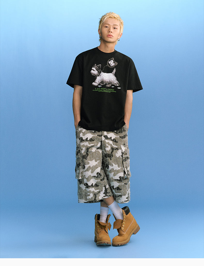 MEDM Cat Ear Hat Puppy Balloon Print Tee
