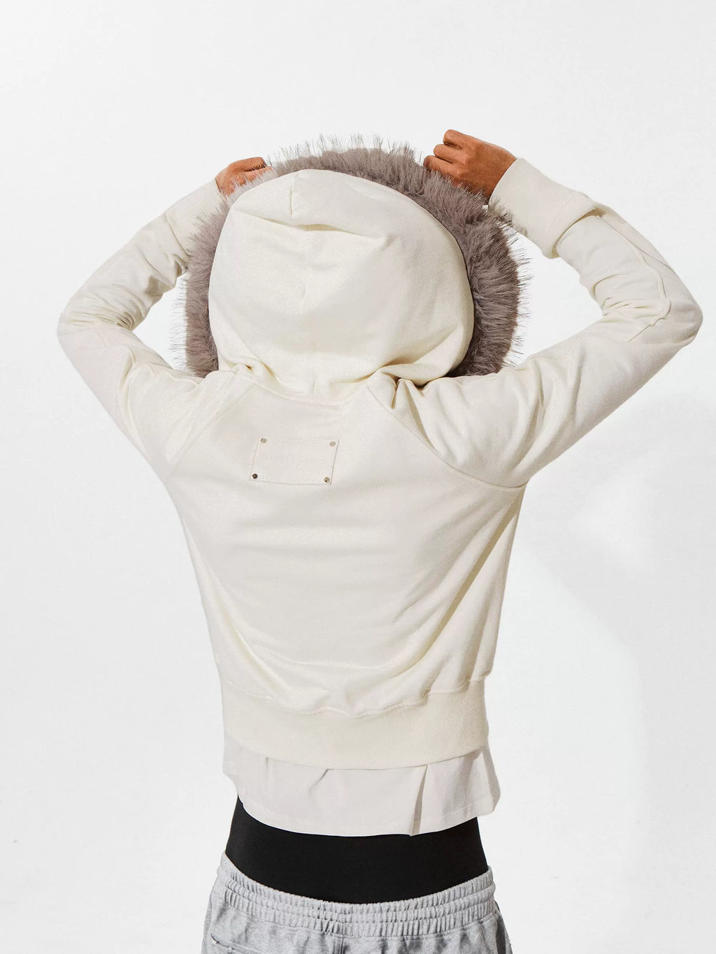 KARMANISTIC Fur Collar Hooded Jacket