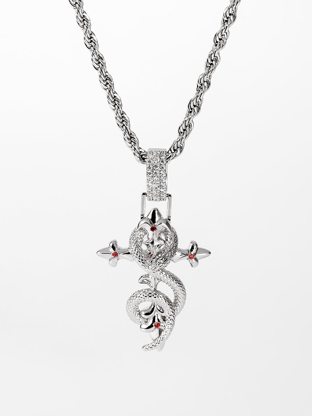 Small Town Kid Snake Pendant Cross Necklace