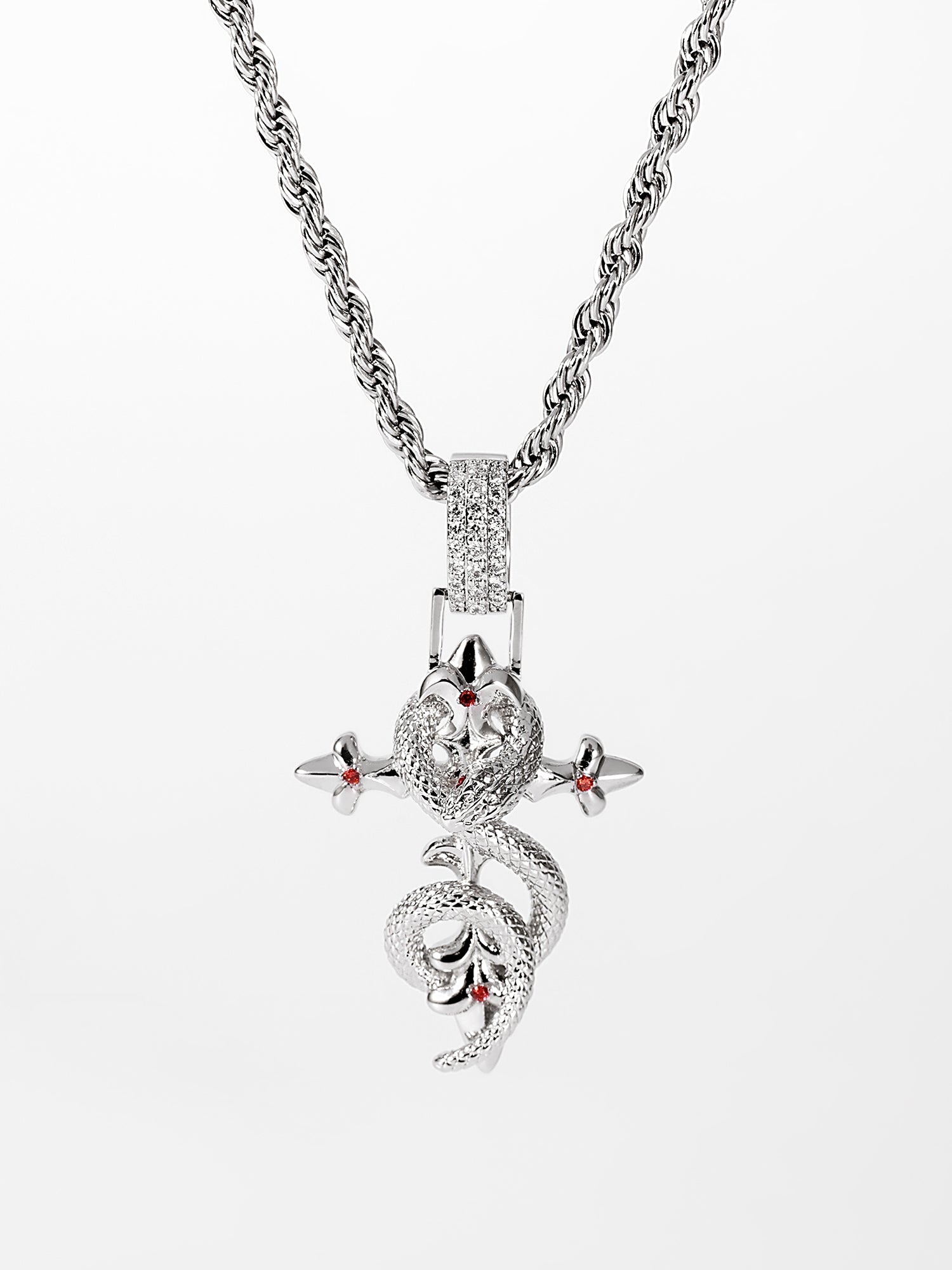 Small Town Kid Snake Pendant Cross Necklace