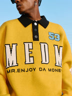 MEDM Patchwork Striped Elbow Knit Sweater