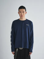 RUSURE Cross Logo Print Long Sleeve Tee