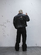 UNDERWATER Dying Art Gradient Washed Aged Detroit Jacket