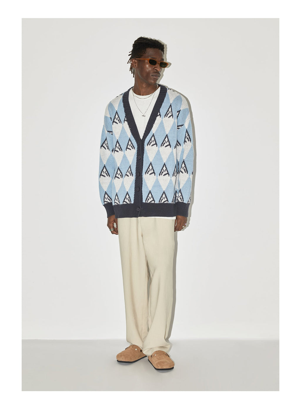 EMPTY REFERENCE Snow Mountain Stitching Cardigan
